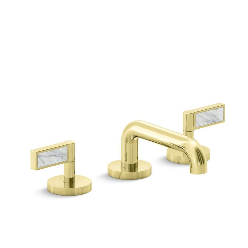 Kallista P24491-WC-ULB One™ by KALLISTA Sink faucet, low spout, white Carrara handles