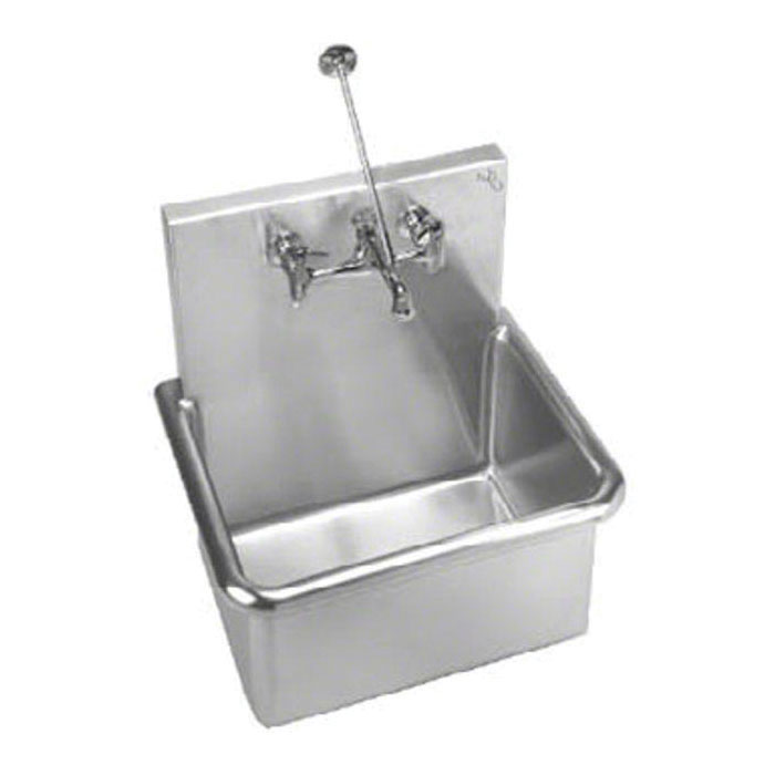 Just Manufacturing A-18665 Institutional Service Sink, 23 in W x 18-1/2 in D, Wall Mount, 304 Stainless Steel