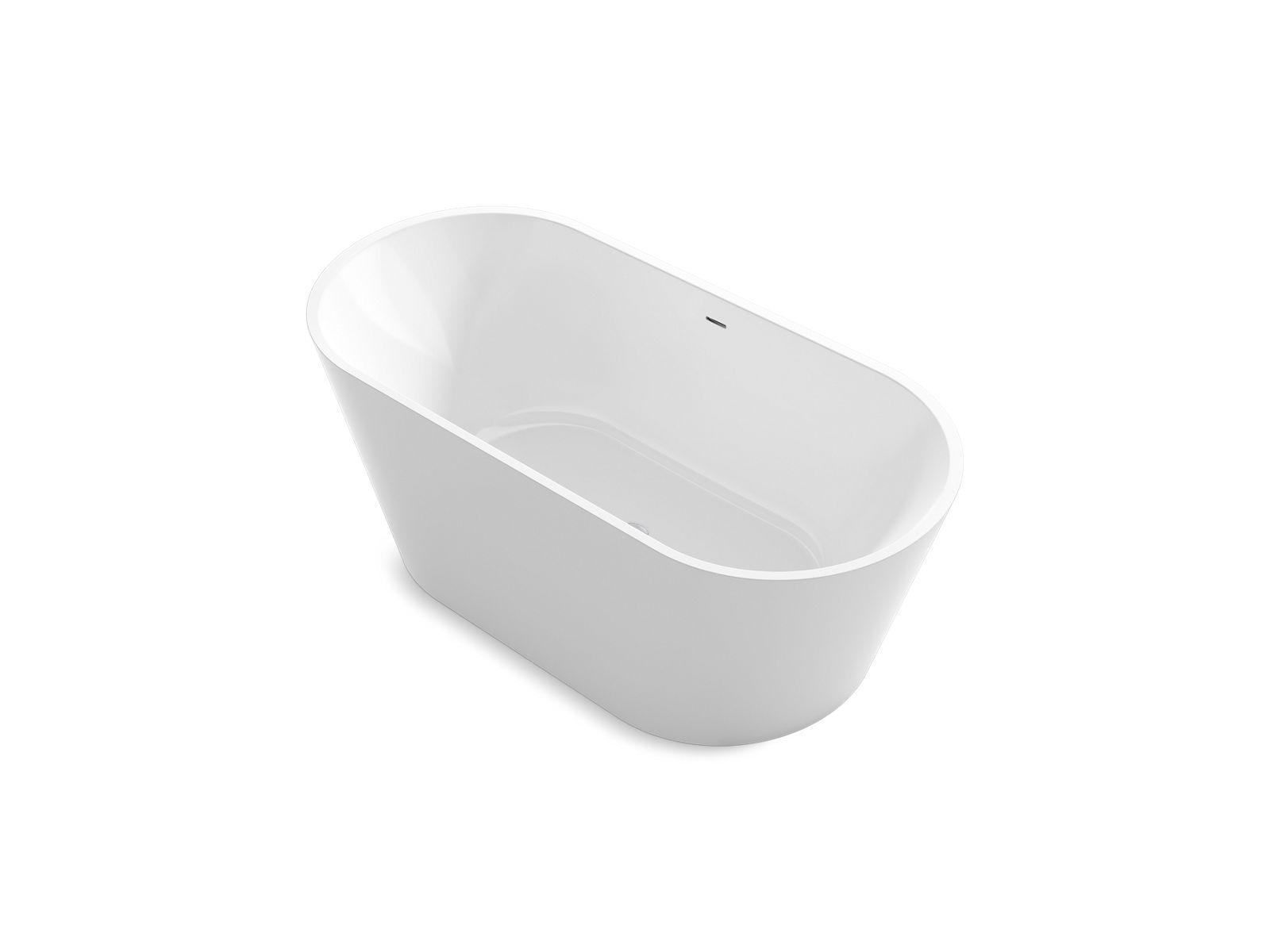 Kohler® 25165-0 Evok™ Bathtub, Soaker, 66 in L x 30 in W, Center Drain, White