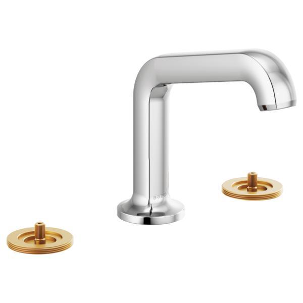 Brizo® 65307LF-PCLHP Kintsu™ Widespread Lavatory Faucet, 1.5 gpm at 60 psi Flow Rate, 4-1/4 in H Spout, 6 to 16 in Center, Polished Chrome, 2 Handles, Import