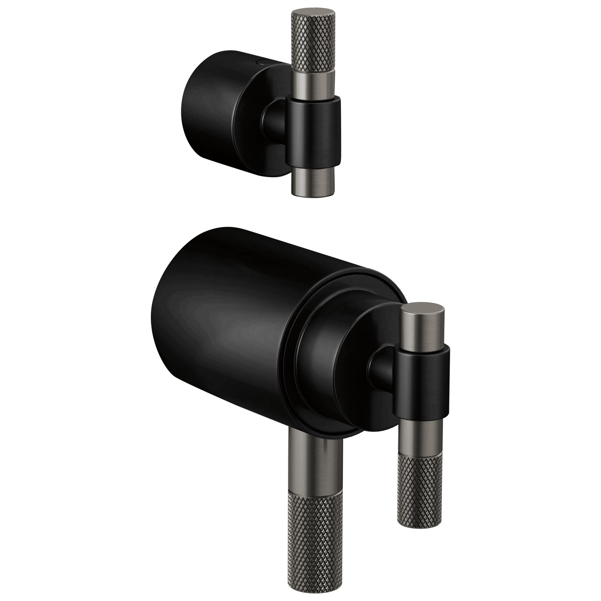 Brizo® HL7533-BLSL Thermostatic Valve with Diverter Trim Handle Kit, Matte Black/Luxe Steel