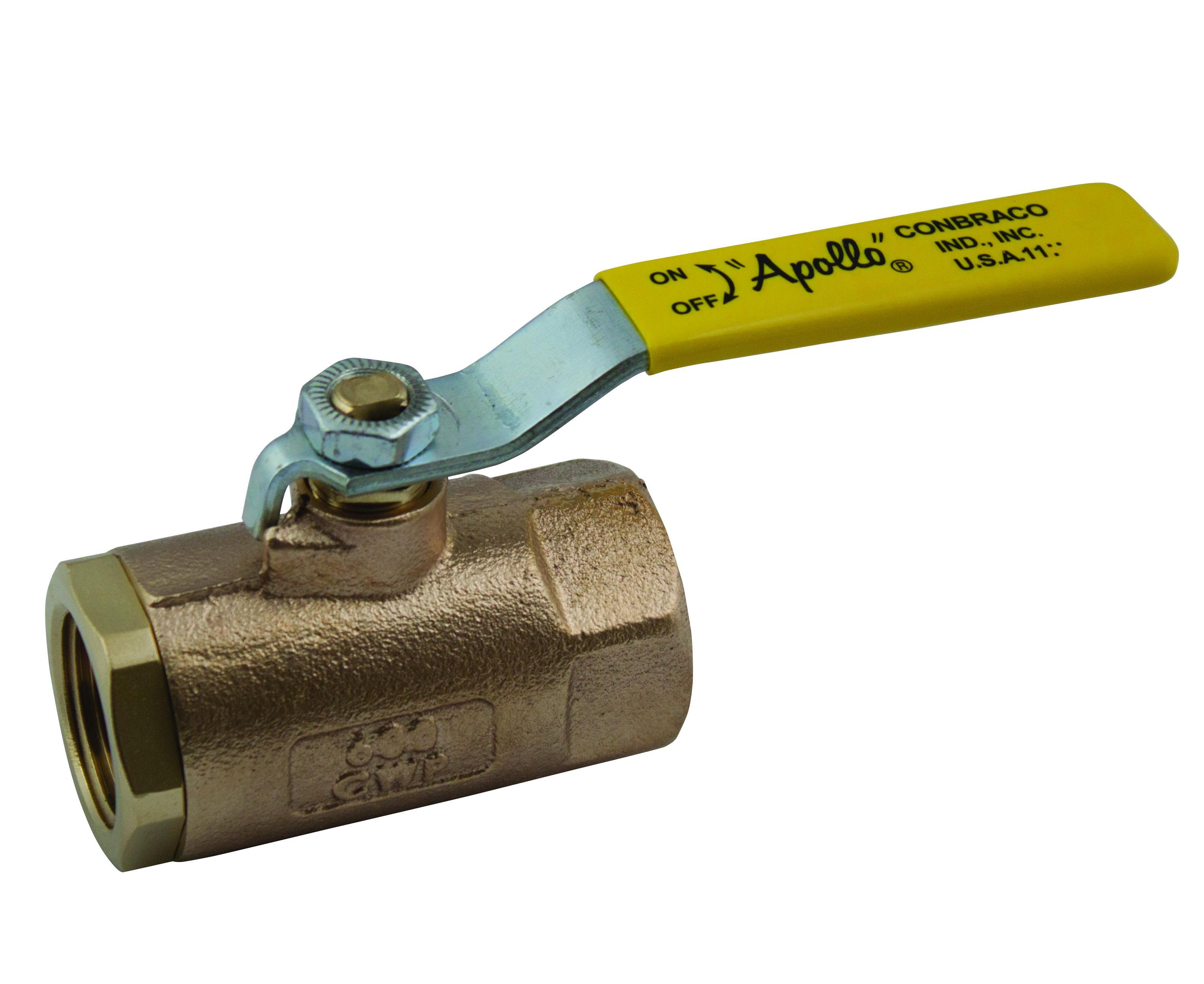 Apollo™ 7010641 70-100 2-Piece Ball Valve, 1-1/4 in Nominal, FNPT End Style, Bronze Body, Standard Port, RMPTFE Softgoods, Domestic