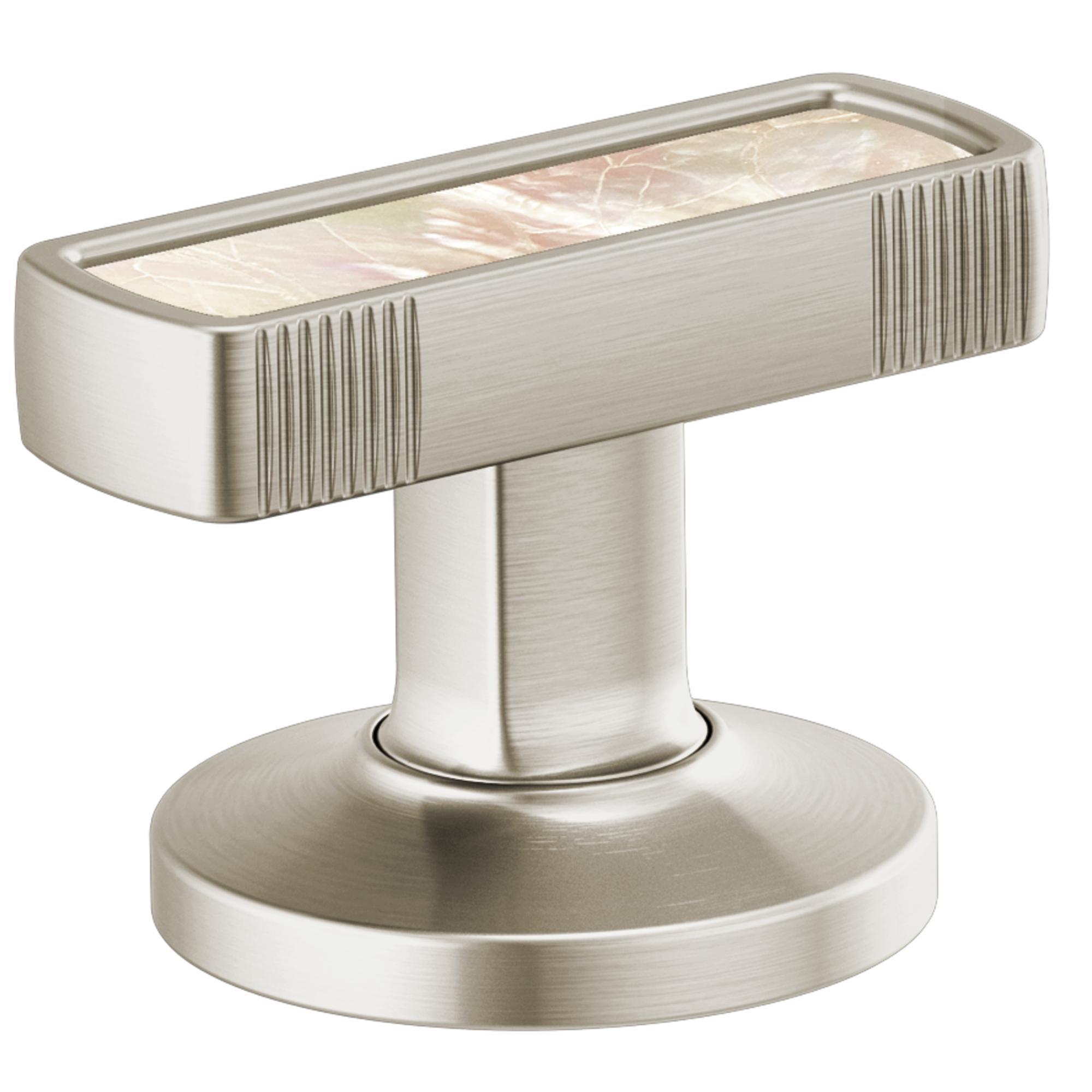 Brizo® HI5306-NKPL Kintsu™ Handle Kit With Mother of Pearl Inlay, For Use With Widespread Lavatory, Luxe Nickel, Import