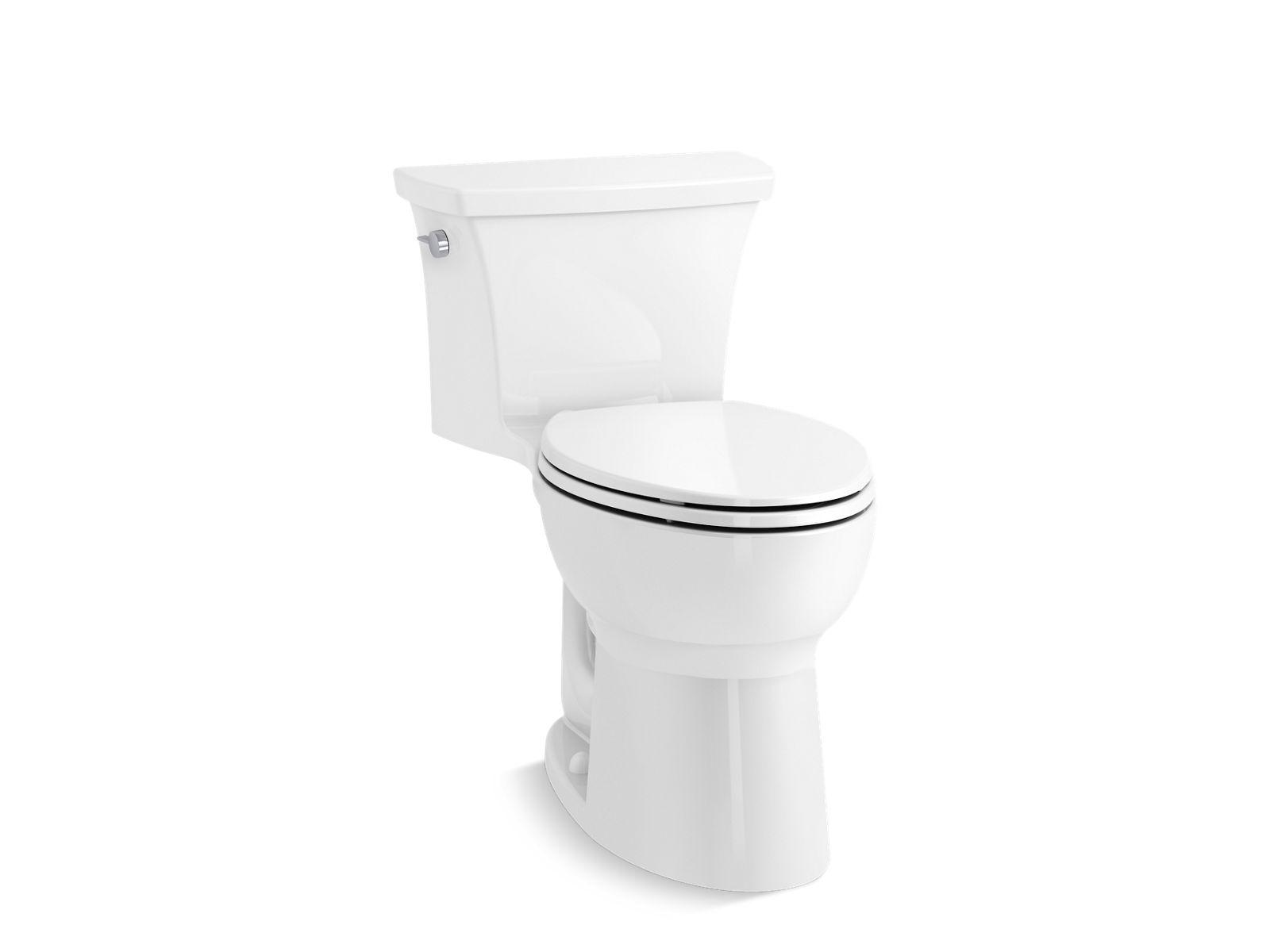 Kohler® 26813-0 K-26813 1-Piece Toilet, Highline, Elongated Bowl, 16-1/4 in H Rim, 12 in Rough-In, 1.28 gpf Flush Rate, White, Import