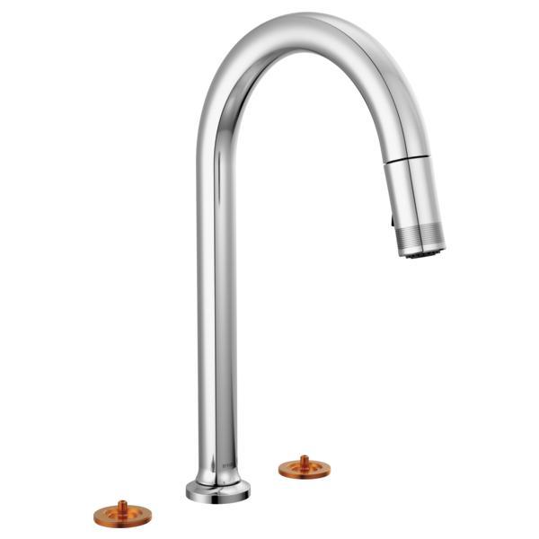Brizo® 62506LF-PCLHP-L Kintsu® Single Handle Faucet with Arc Spout, 1.8 gpm Flow Rate, Chrome, 3 Faucet Holes