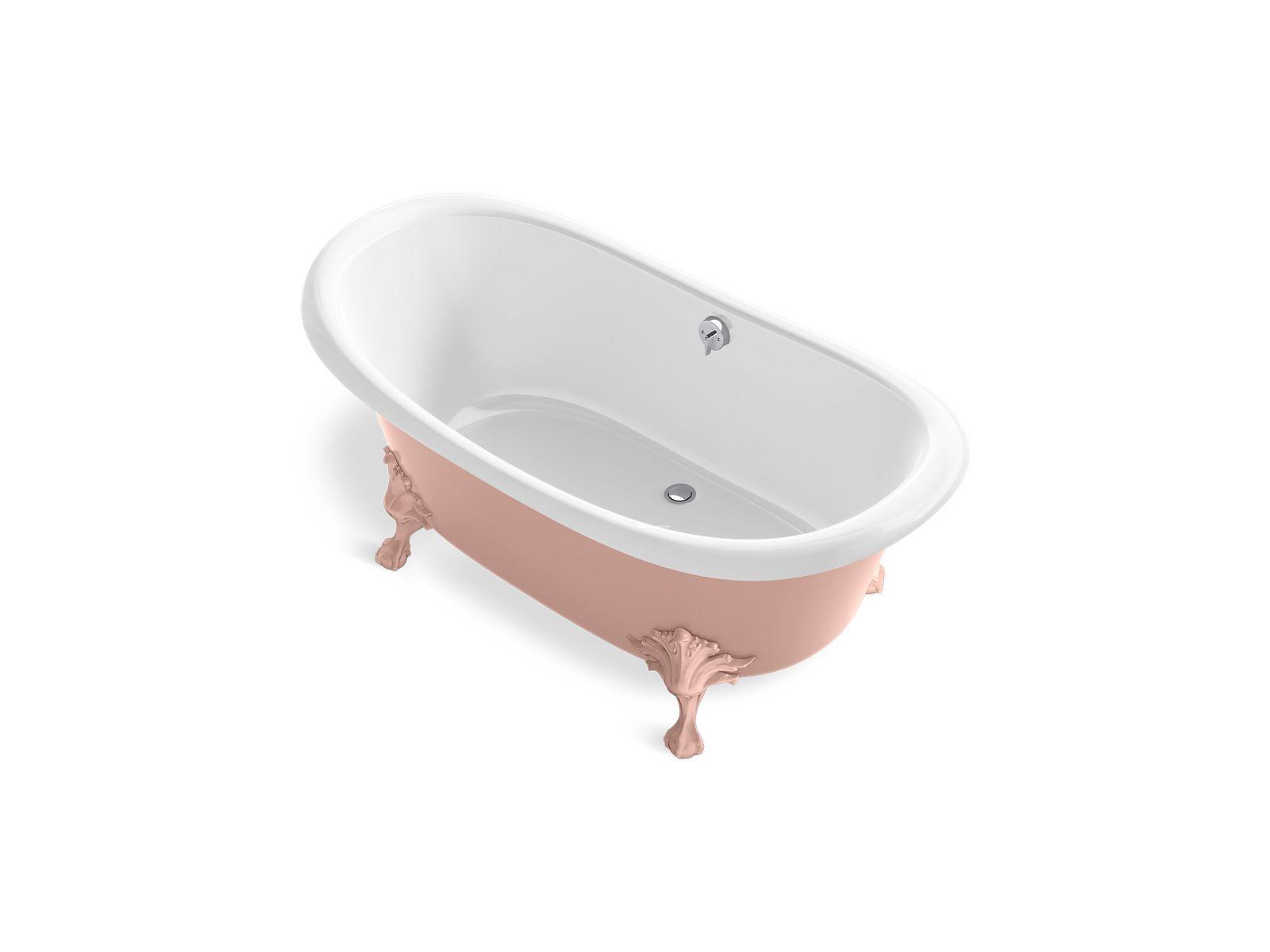 Kohler® 21000-PPB-0 Artifacts™ Bathtub, 66-1/8 in L x 32-1/2 in W, Center Drain, 150th Peachblow