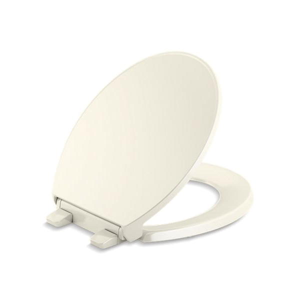 Kohler® 24494-A-96 Transitional Toilet Seat, Border™, Round Bowl, Contoured/Round Closed Front, Plastic, Biscuit, Slow Close Hinge
