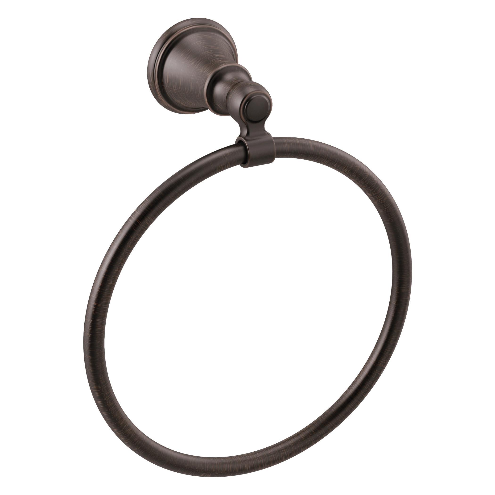 DELTA® 73246-RB Woodhurst™ Towel Ring, 6-5/16 in Ring, 2-7/8 in OAD x 7-13/16 in OAH, Venetian Bronze, Import