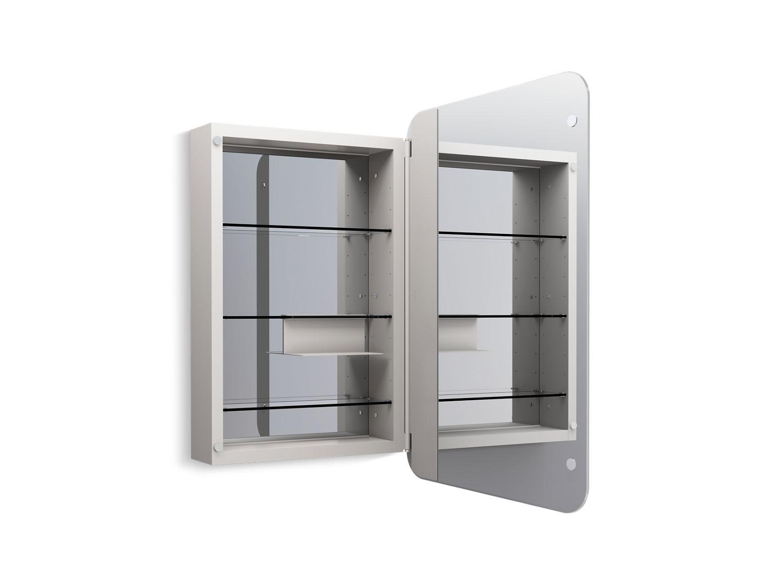 Kohler® 35570-NFC-NA 35570-NFC Verdera® Rectangle Medicine Cabinet, 4-3/4 in OAL 22 in OAW 34 in OAH, Anodized Aluminum