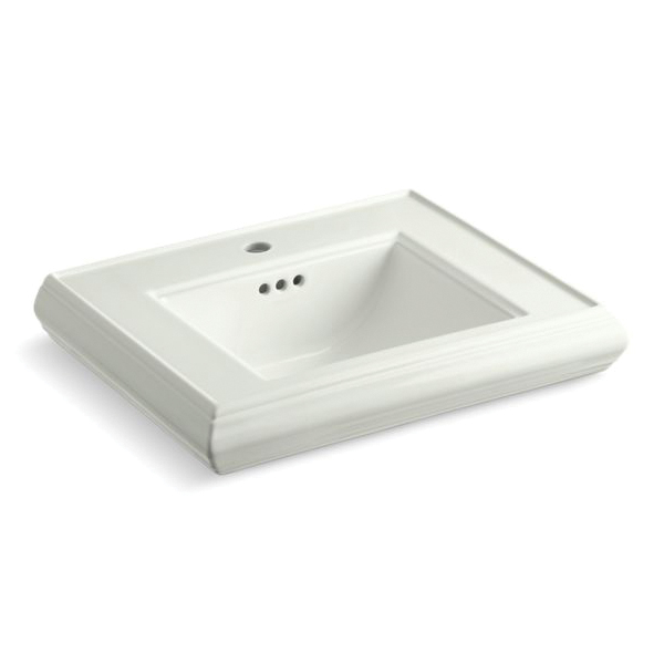 Kohler® 2239-1-NY Memoirs® Bathroom Sink Basin With Overflow Drain, Rectangular Shape, 24 in W x 19-3/4 in D x 8 in H, Wall Mount, Fireclay, Dune